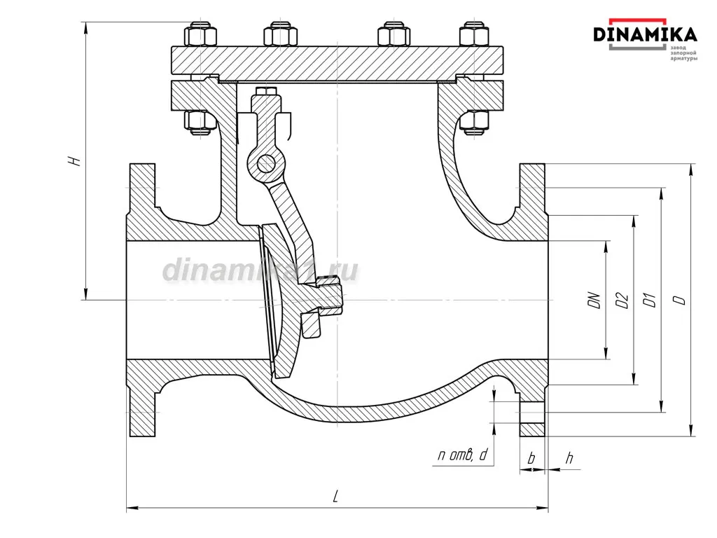 Обратный клапан 19с53нж Ду150 фланцевый
